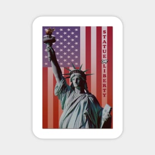 Statue of liberty in flag usa Magnet
