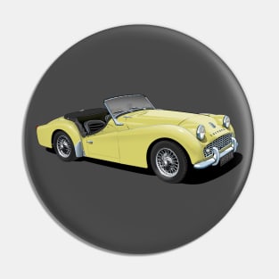 Triumph TR3 in yellow Pin