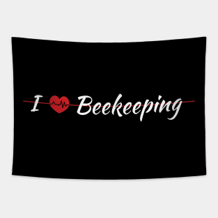 I Love Beekeeping Red Heart Tapestry