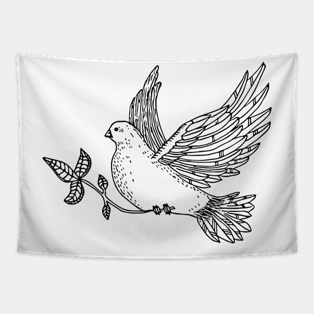 Peace Dove Tapestry by MinimalLineARt