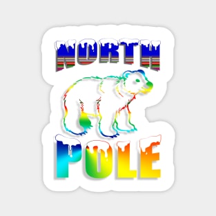 North Pole Arctic Harmony: Polar Bear Silhouette in Winter Gradient Magnet