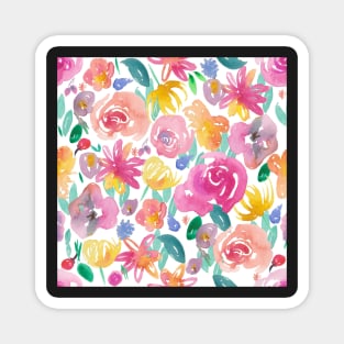 Flirty floral watercolour large Magnet