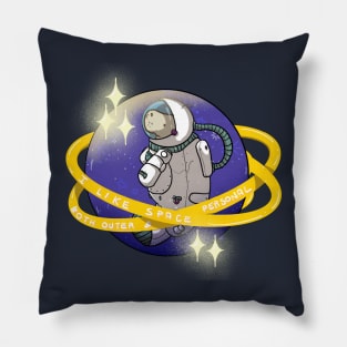 Astronaut manatee in space: I like space both outer & personal! Pillow