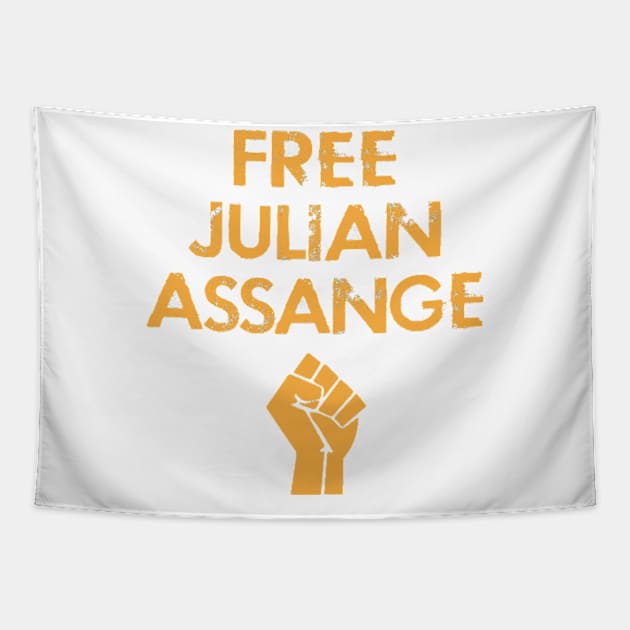 Free Julian Assange Tapestry by LogoBunch