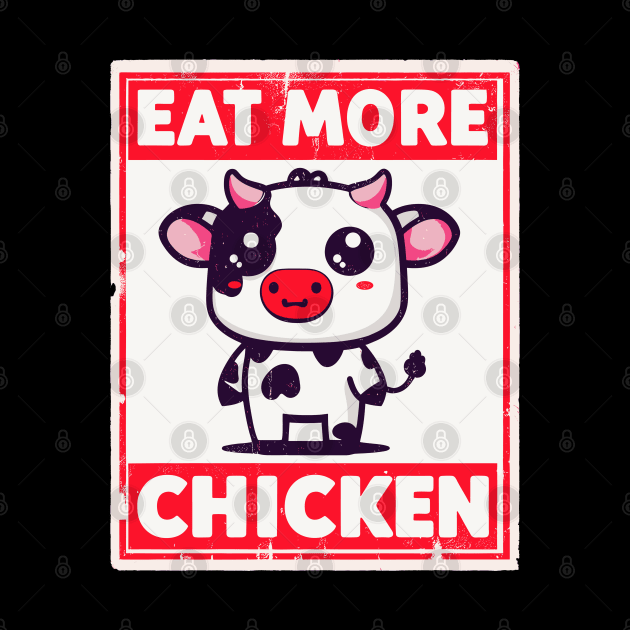 Eat more chicken kawaii cow by TomFrontierArt