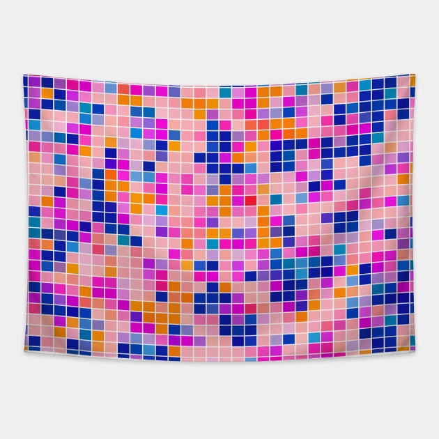 Colorful Mosaic Pattern Tapestry by DragonTees