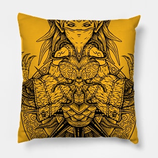 Women mask BW Pillow