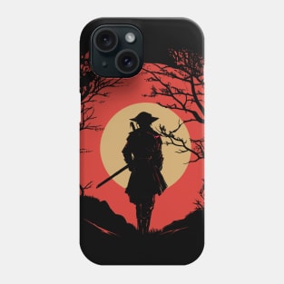 Red moon Samurai Phone Case