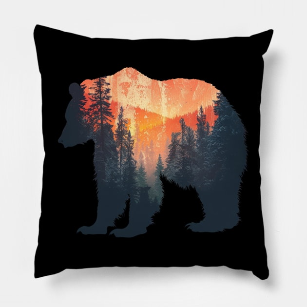 Observing Grizzly Bears Pillow by Silly Picture