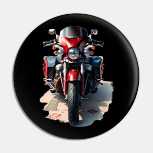 red  vintege motorcycle design Pin