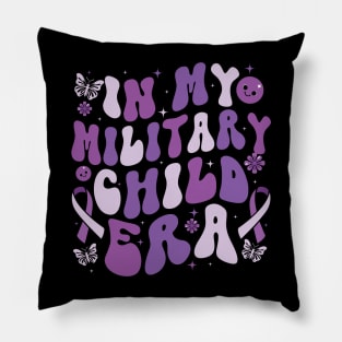 In My Military Child Era Groovy Purple Up For Military Kids Pillow