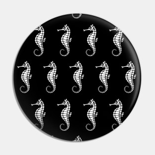 Seahorse White Pattern Pin