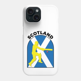 Scotland Cricket Batsman Scotland Flag Phone Case