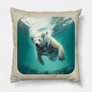 Polar bear diving Pillow