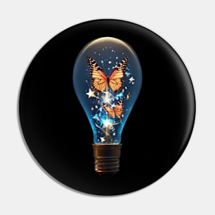 Butterflies in a light bulb Pin