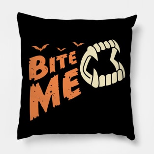 Vampire Bite Me - Funny Halloween Vampire Fangs Pillow