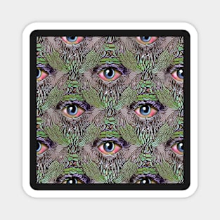 infinity pattern trippy eyes Magnet