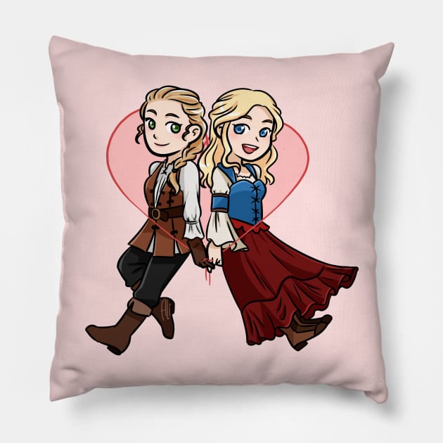 Always Know Each Other (Robin & Alice ver.) Pillow by artsy_alice