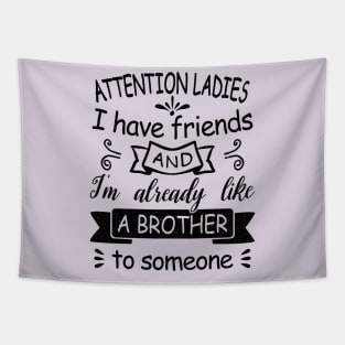 Attention Ladies, I have friends and I'm already like a brother to someone. Tapestry