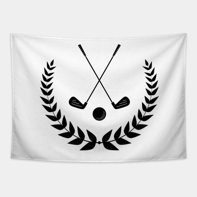 Golf Club Wreath Tapestry by THP Creative