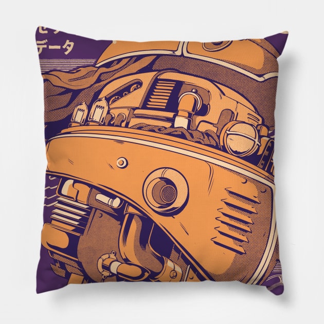 Robo-head Pillow by Ilustrata