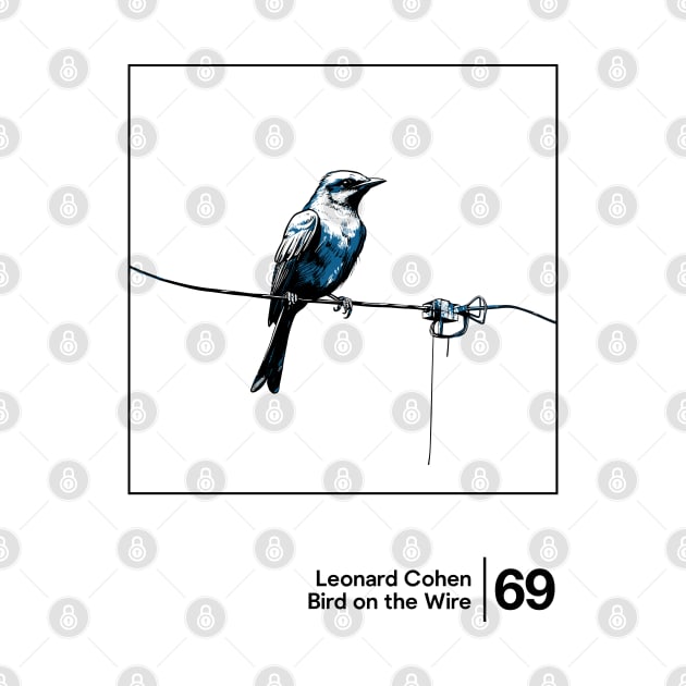 Bird On The Wire - Minimalist Graphic Design Artwork by saudade