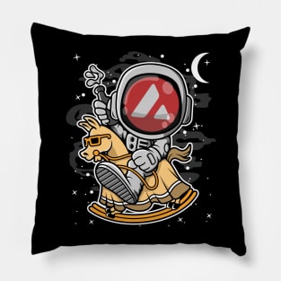 Astronaut Horse Avalanche AVAX Coin To The Moon Crypto Token Cryptocurrency Blockchain Wallet Birthday Gift For Men Women Kids Pillow