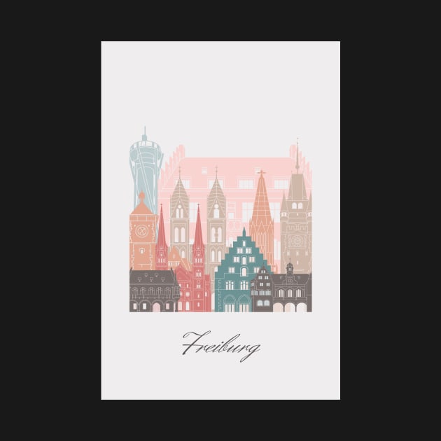 Freiburg, Germany, map skyline - 01 style by GreenGreenDream