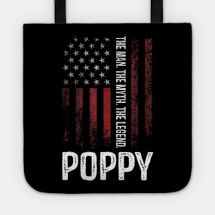 Poppy The Man The Myth The Legend T shirt Grandpa Gift Tote