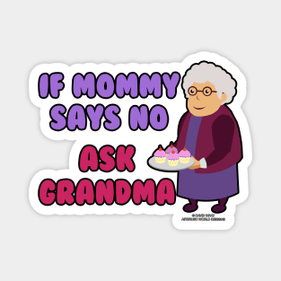 If Mommy Says No Ask Grandma Grandmother Novelty Gift Magnet