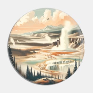 Yellowstone National Park Vintage Travel Poster Pin