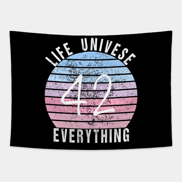 Retro 42 Answer To Life Universe And Everything Magic Number Tapestry by RetroZin