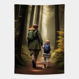 young girl and her brother are exploring a mystical forest. Tapestry