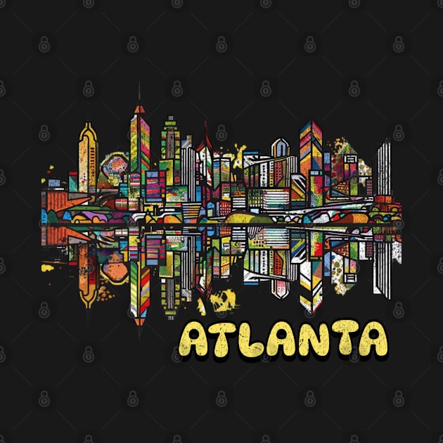 Atlanta Georgia City Skyline PopArt Travel Wanderlust by Lavender Celeste