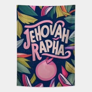 JEHOVAH RAPHA CANCER RIBBON HEALER PINK Tapestry