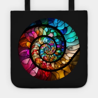 Rainbow Spiral Stained Glass Tote