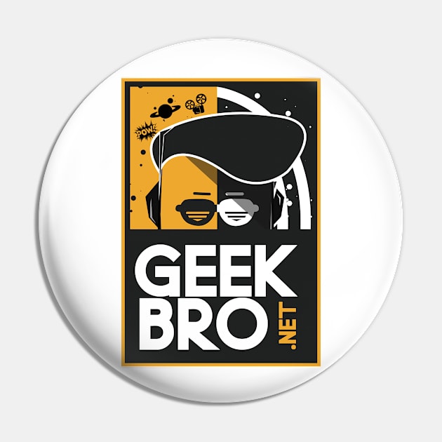 Geekbro Logo (yellow) Pin by GeekBro Podcast Network