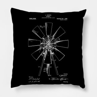 Windmill Patent 1908 vintage windmill farmhouse Pillow