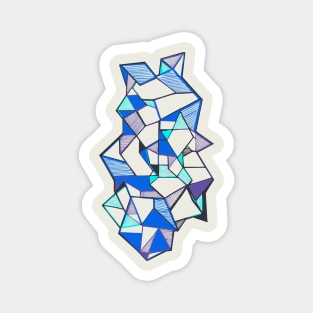 Geometric pattern cool blue unique Magnet