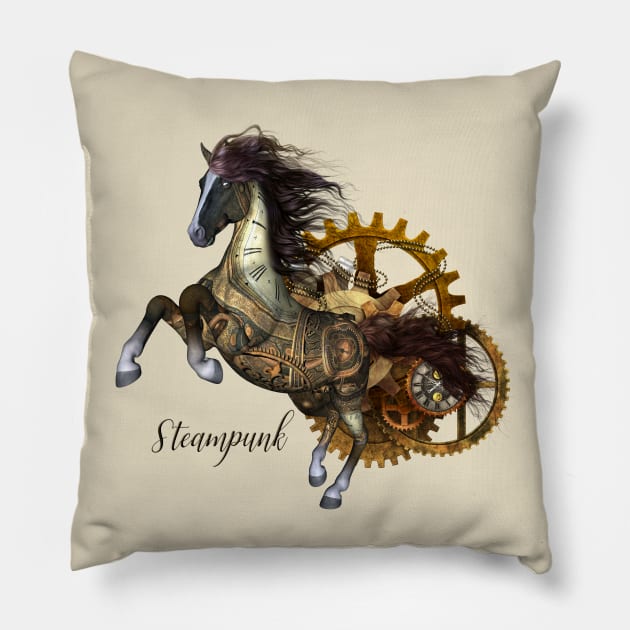 Awesome steampunk hors Pillow by Nicky2342