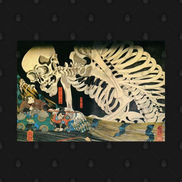 Japanese Skeleton Skull Woodblock Art by HipHopTees