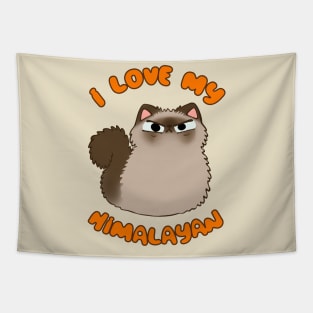 I Love My Himalayan Cat Fluffy Brown Kitty Torbie Kawaii Chibi Tapestry