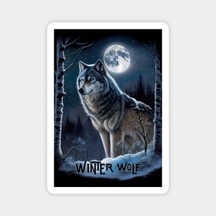 Winter Wolf oil paint Magnet