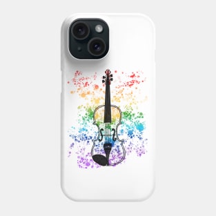 Violin Rainbow Colours Violinist String Player Orchestra Musician Phone Case