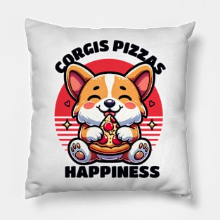 Corgi's Pizza's Happiness Pizza Lover Corgi Lover Pillow