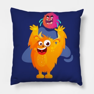 Little funny monsters enjoying Pillow