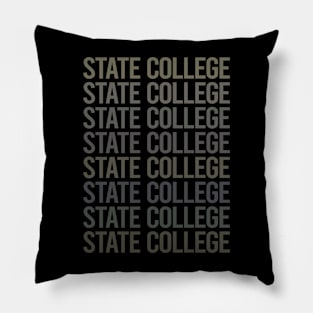 Gray Text Art State College Pillow