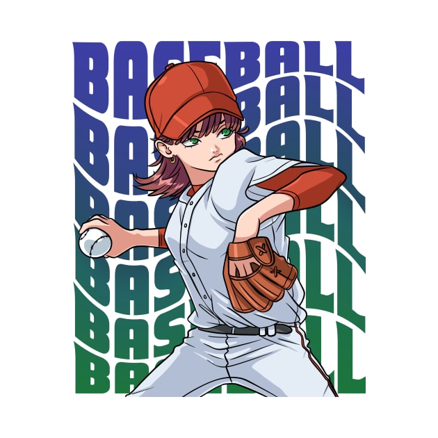 Baseball Player Boys Girls Youth Female Outfielder Sports by Noseking