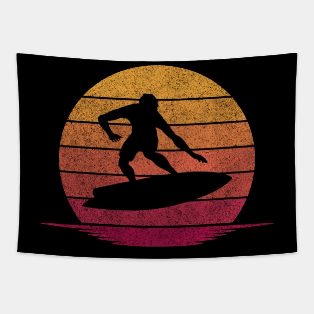 Awesome Funny Surfing Gift - Hobby Silhouette Sunset Design Tapestry by mahmuq