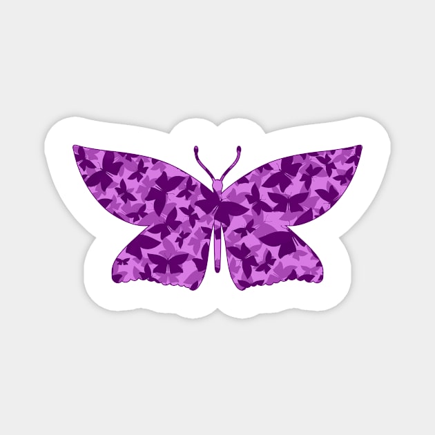 Veil of Butterflies, Purple Magnet by StephOBrien